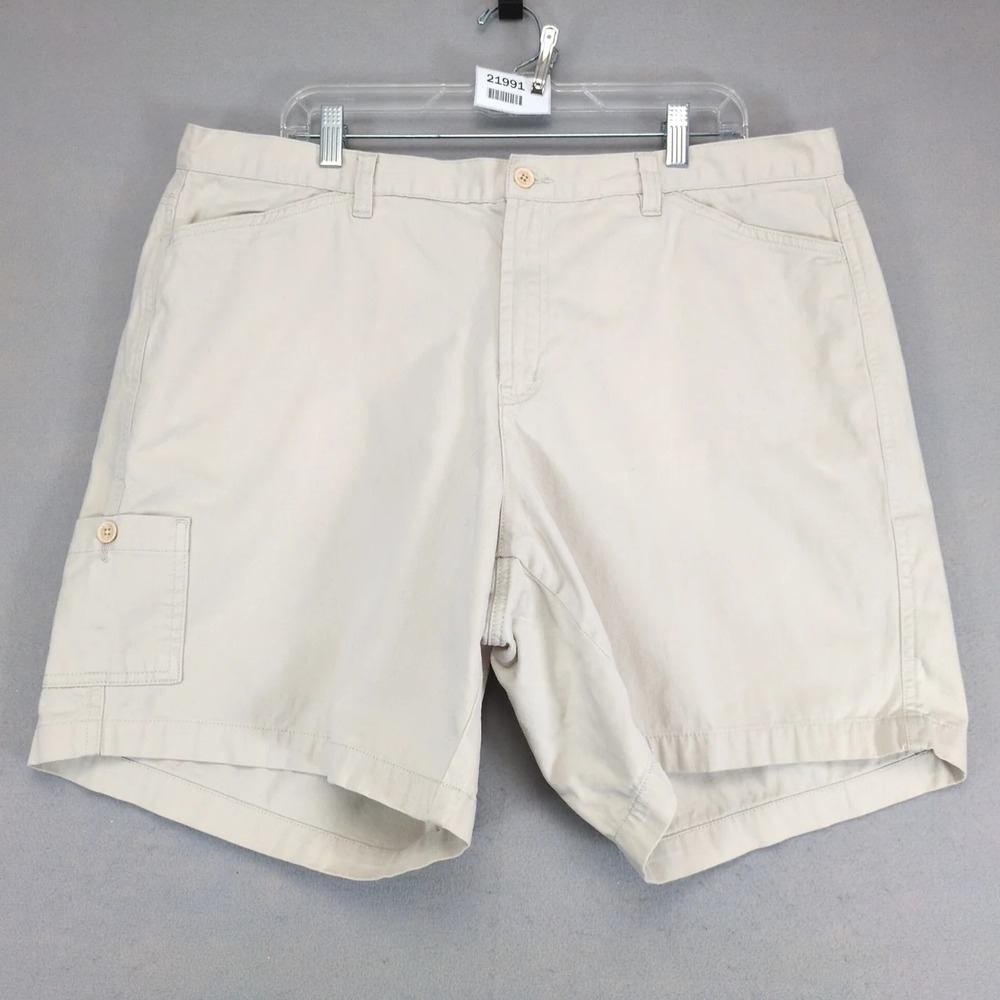 Venezia Khaki Cargo Shorts Womens Plus Size 18 Soft Cotton 40x8" Utility Resort